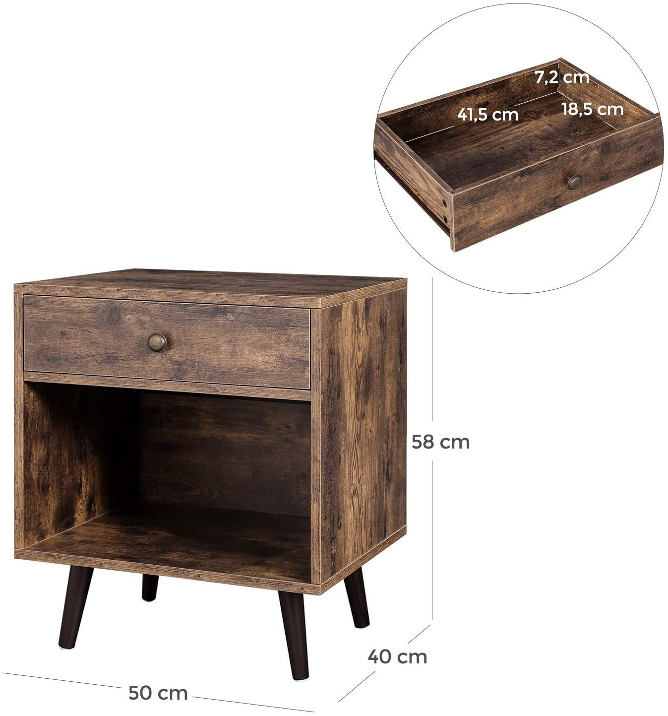 Rustic Industrial Bedside Table