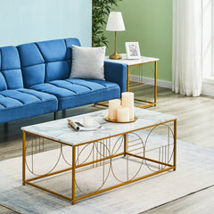 Marble Effect Coffee & Side Table Set