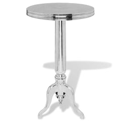Silver Round Aluminium Side Table