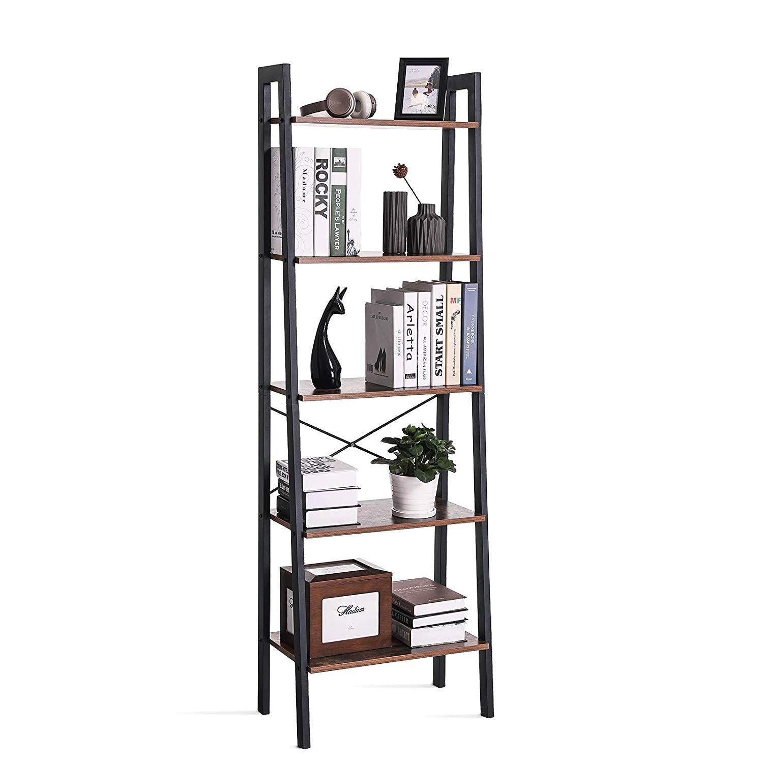 Rustic Industrial 5-Tier ladder Shelf
