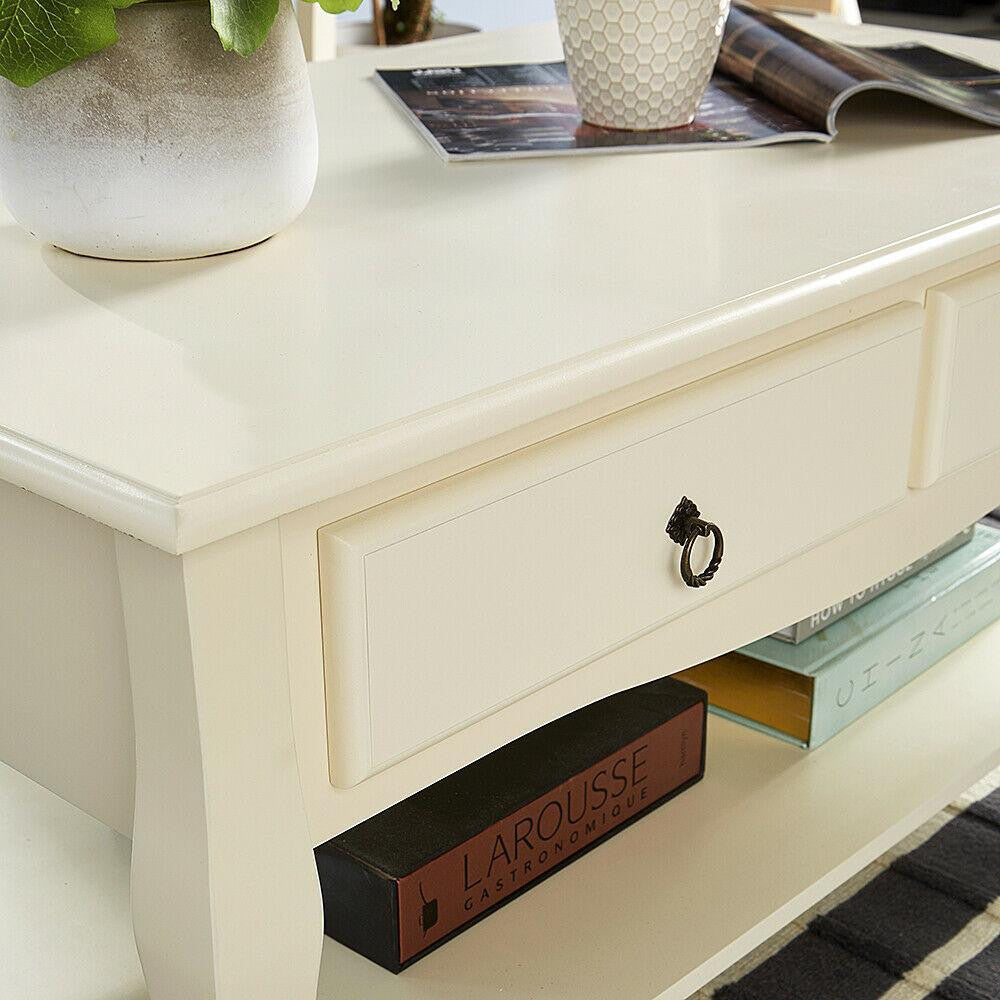 2 Drawer Cream Coffee Table