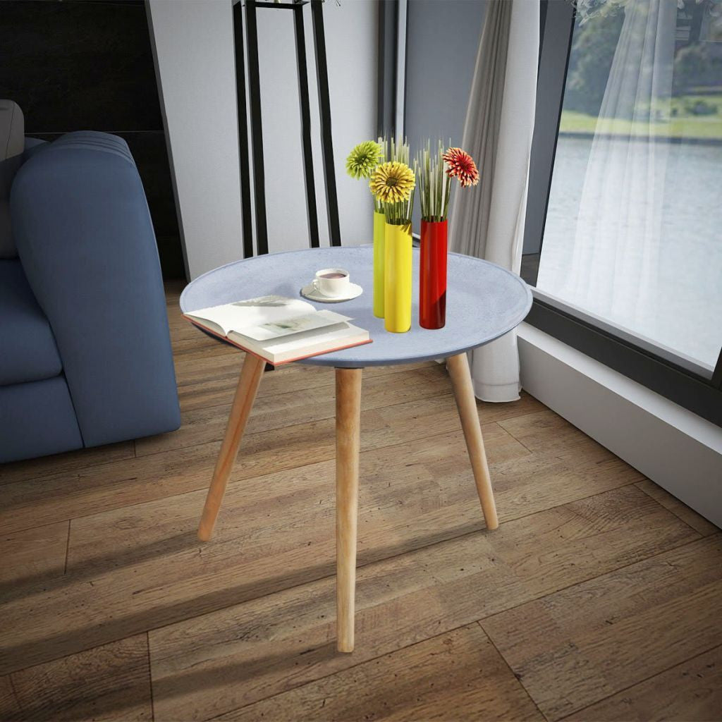 Round Concrete Look Side Table/Coffee Table