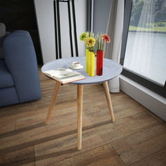 Round Concrete Look Side Table/Coffee Table
