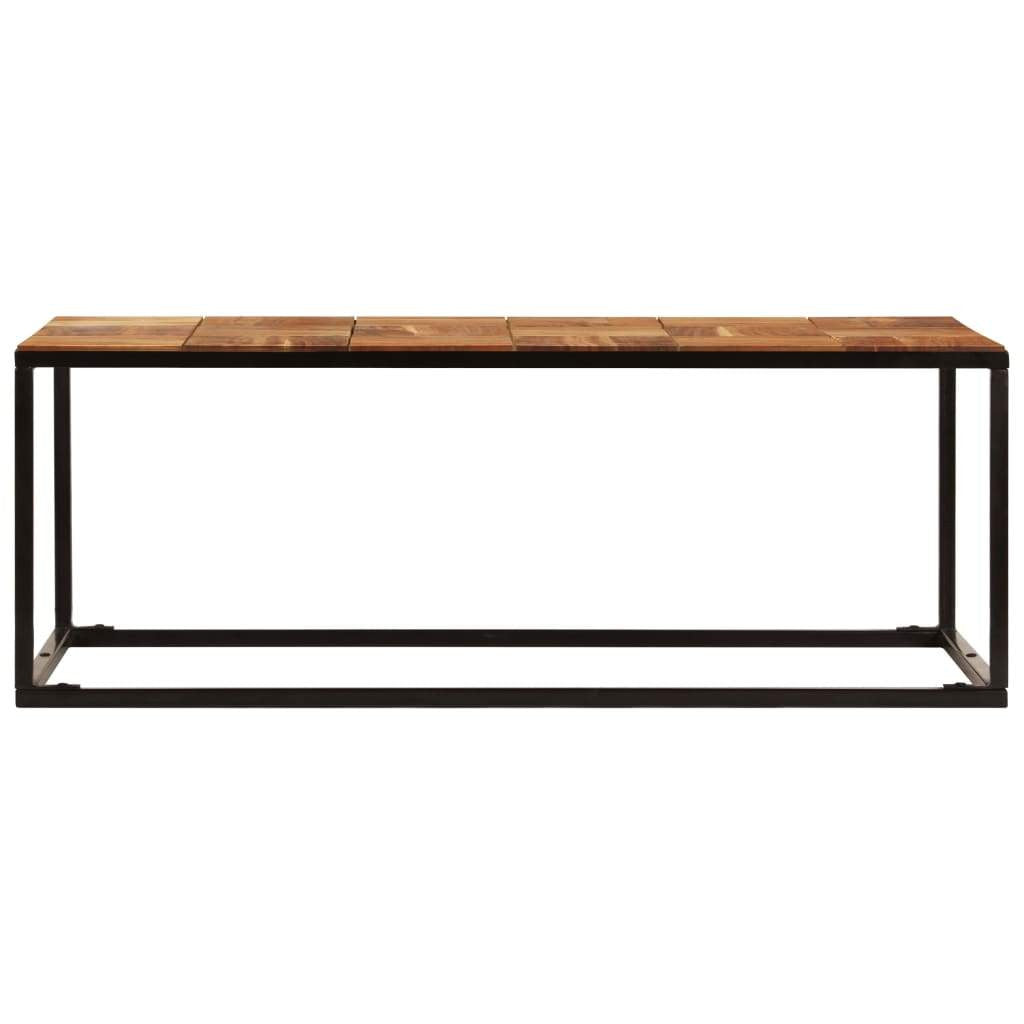 Solid Acacia Wood and Steel Coffee Table