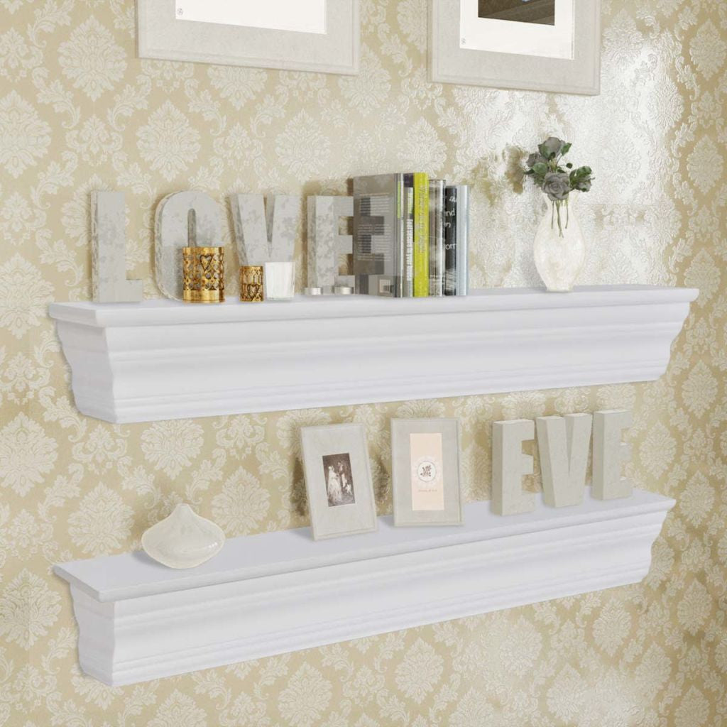 2 White Wall Shelves