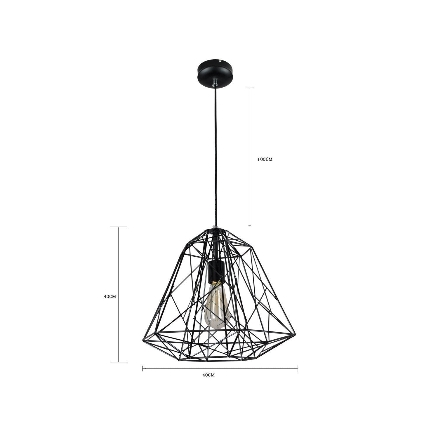 Retro Black Metal Basket Cage Light