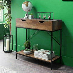 Industrial Double Drawer Console Table