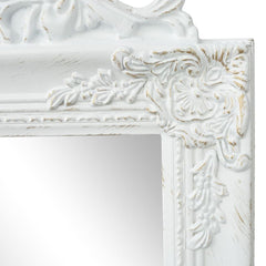 White Free-Standing Mirror Baroque Style - 160 x 40 cm