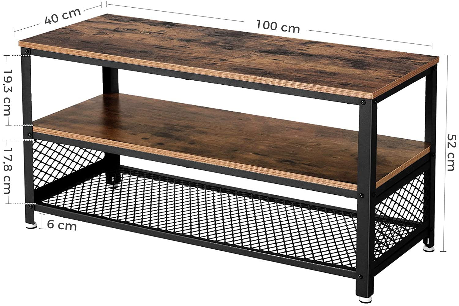 Rustic Mesh TV Unit