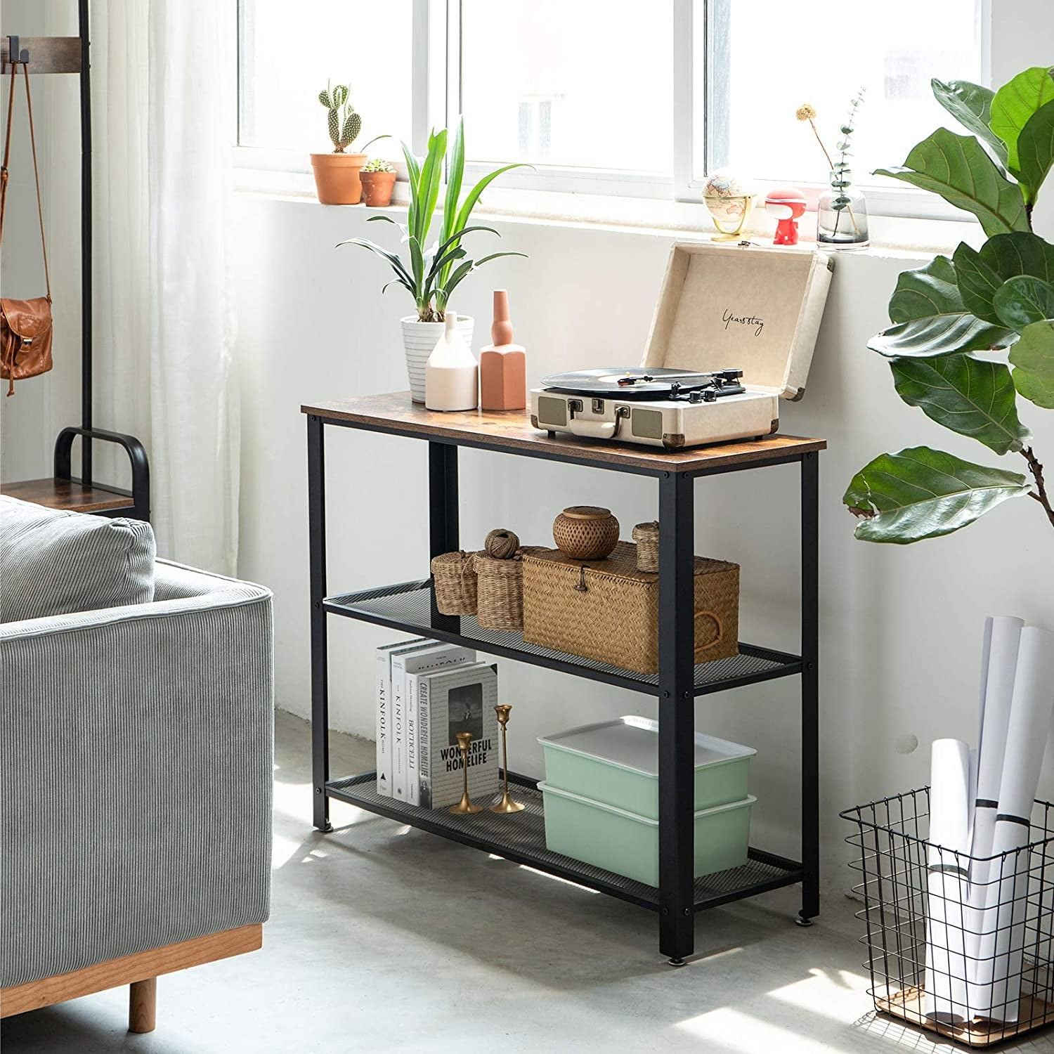 Rustic Mesh Console Table