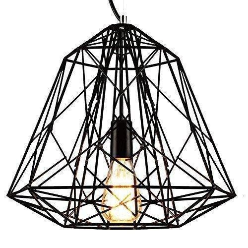 Retro Black Metal Basket Cage Light