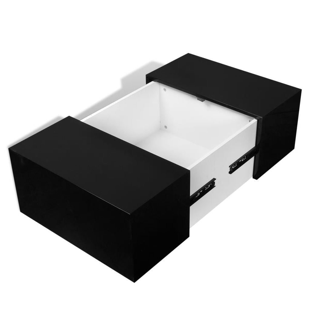 Black High Gloss Storage Coffee Table