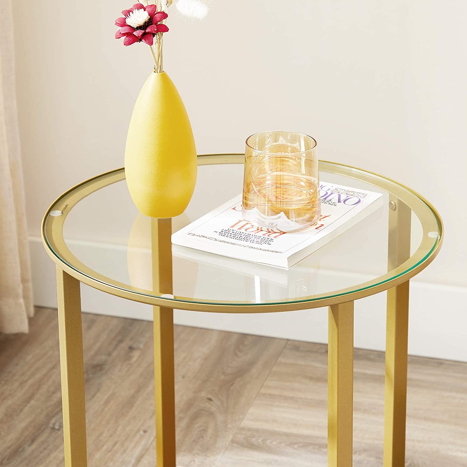 Golden Glass Round Table