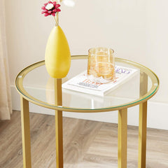 Golden Glass Round Table