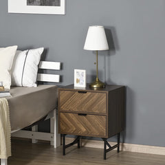 Herringbone Bedside Table
