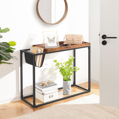 Rustic Console Table & Built In Magazine Rack