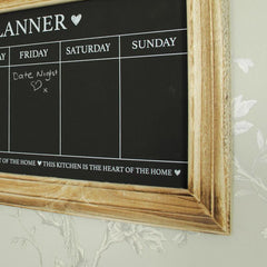 Wooden Framed Weekly Chalkboard Planner