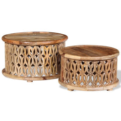 Two Piece Solid Mango Coffee Table Set