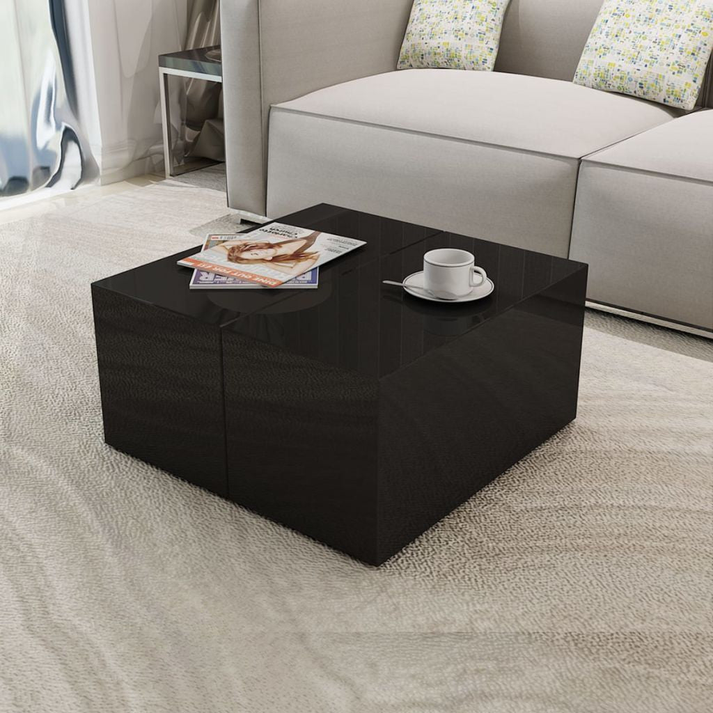Black High Gloss Storage Coffee Table