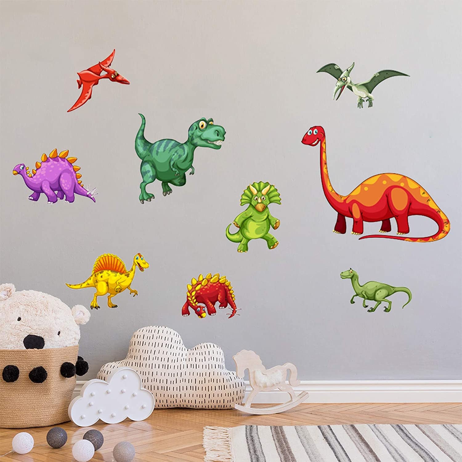 14Pc Colourful Dinosaur Wall Stickers
