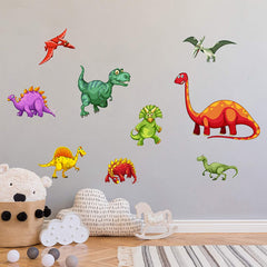 14Pc Colourful Dinosaur Wall Stickers
