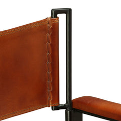 Tan Leather Directors Chair