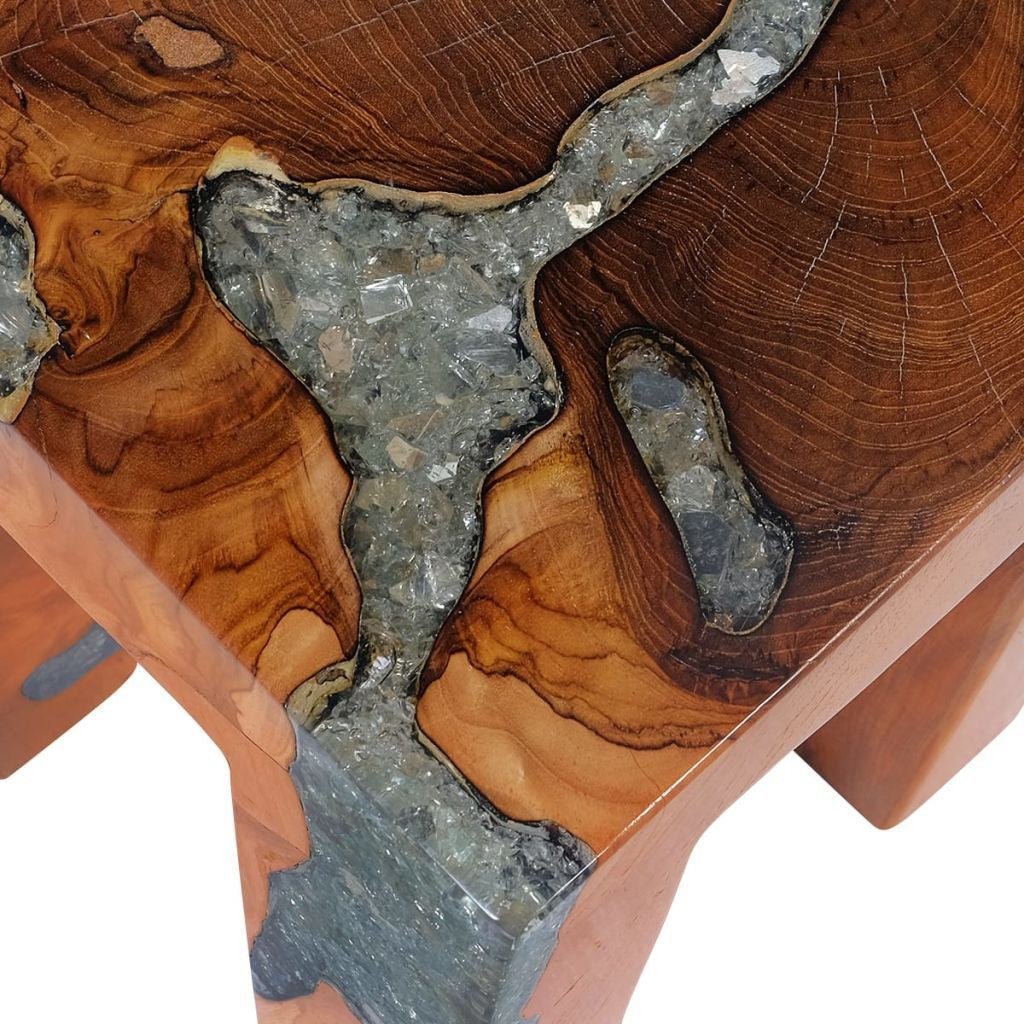 Teak Resin Stool - 30x30x40 cm