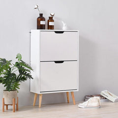 Scandi White Shoe Storage Cabinet