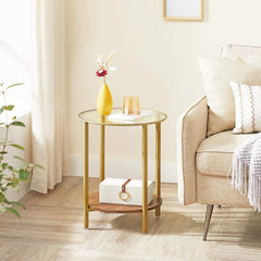 Golden Glass Round Table