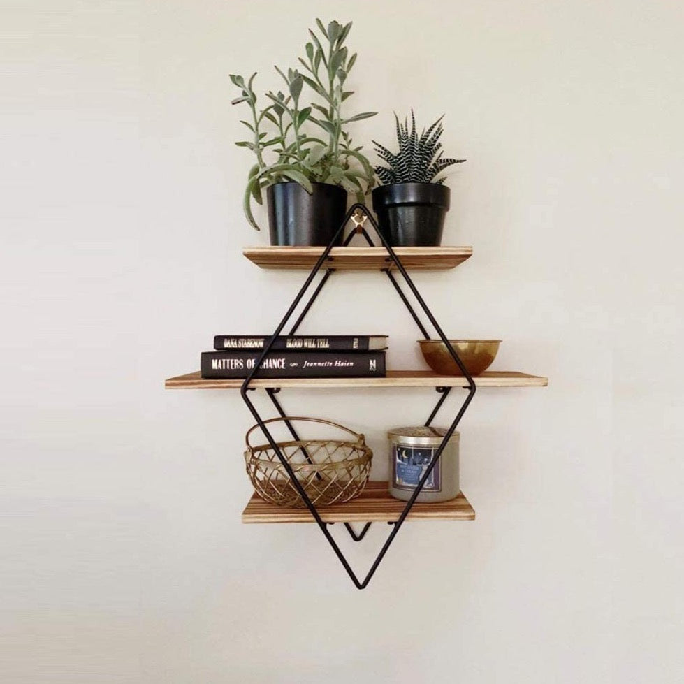 Diamond Wooden Shelves