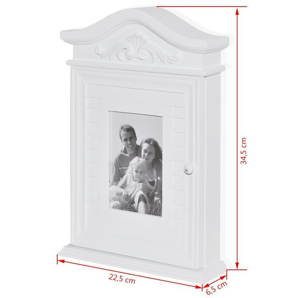 White Key Cabinet with Photo Frame