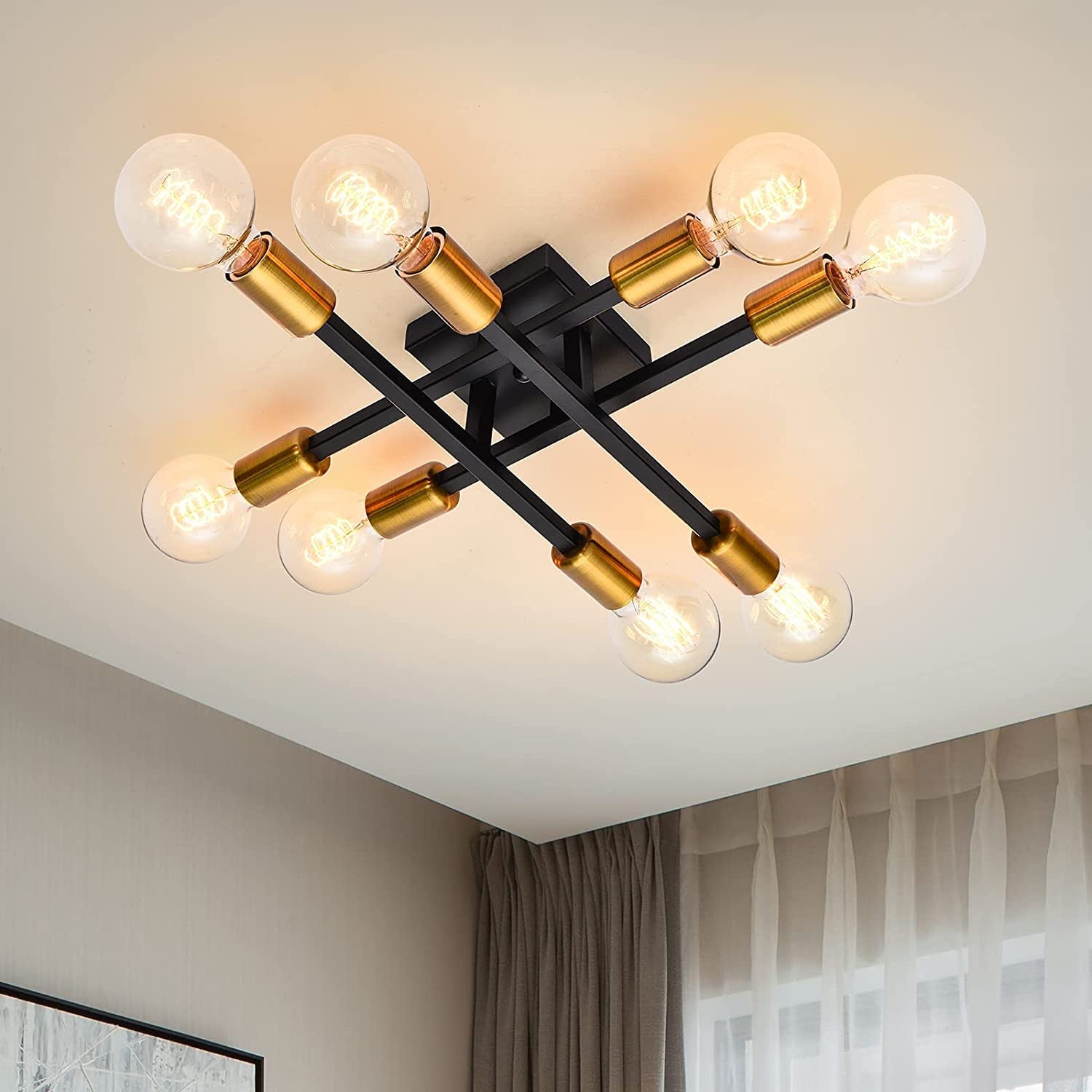 Black Cross Contrast Ceiling Light