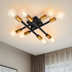 Black Cross Contrast Ceiling Light