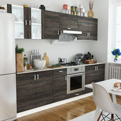Wenge Look Kitchen Cabinet Unit 8 pcs