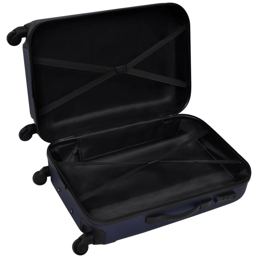 Blue Three Piece Hardcase Trolley Set
