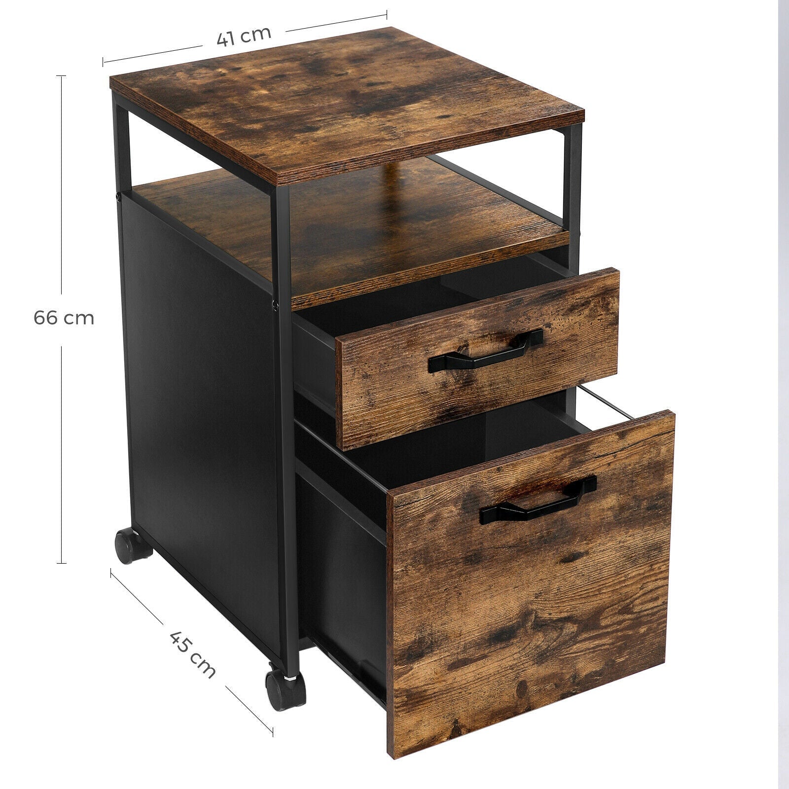 Rustic Double Drawer Filing Cabinet