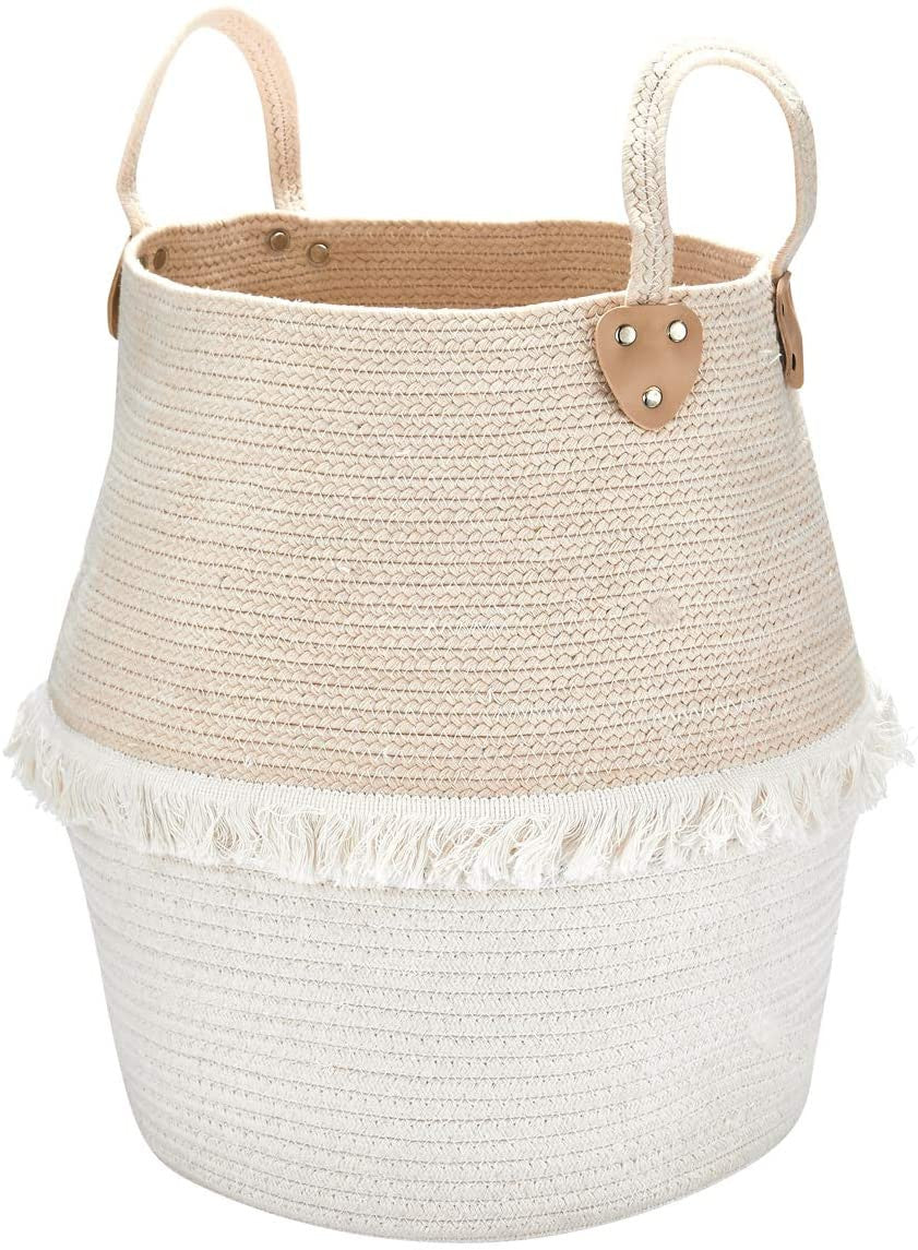 Cotton Macrame Tassel Storage Basket
