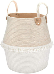 Cotton Macrame Tassel Storage Basket