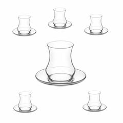 12 Piece Turkish Tea Cup & Saucer Set