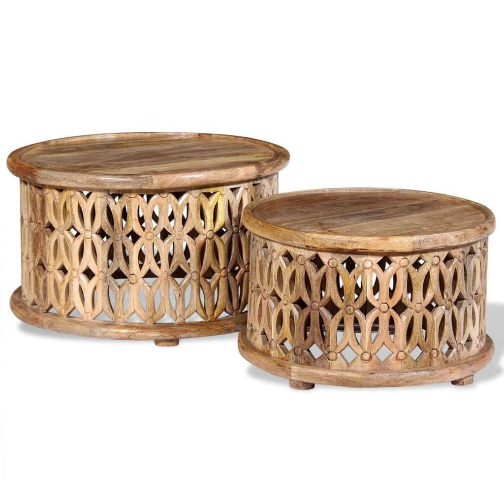 Two Piece Solid Mango Coffee Table Set