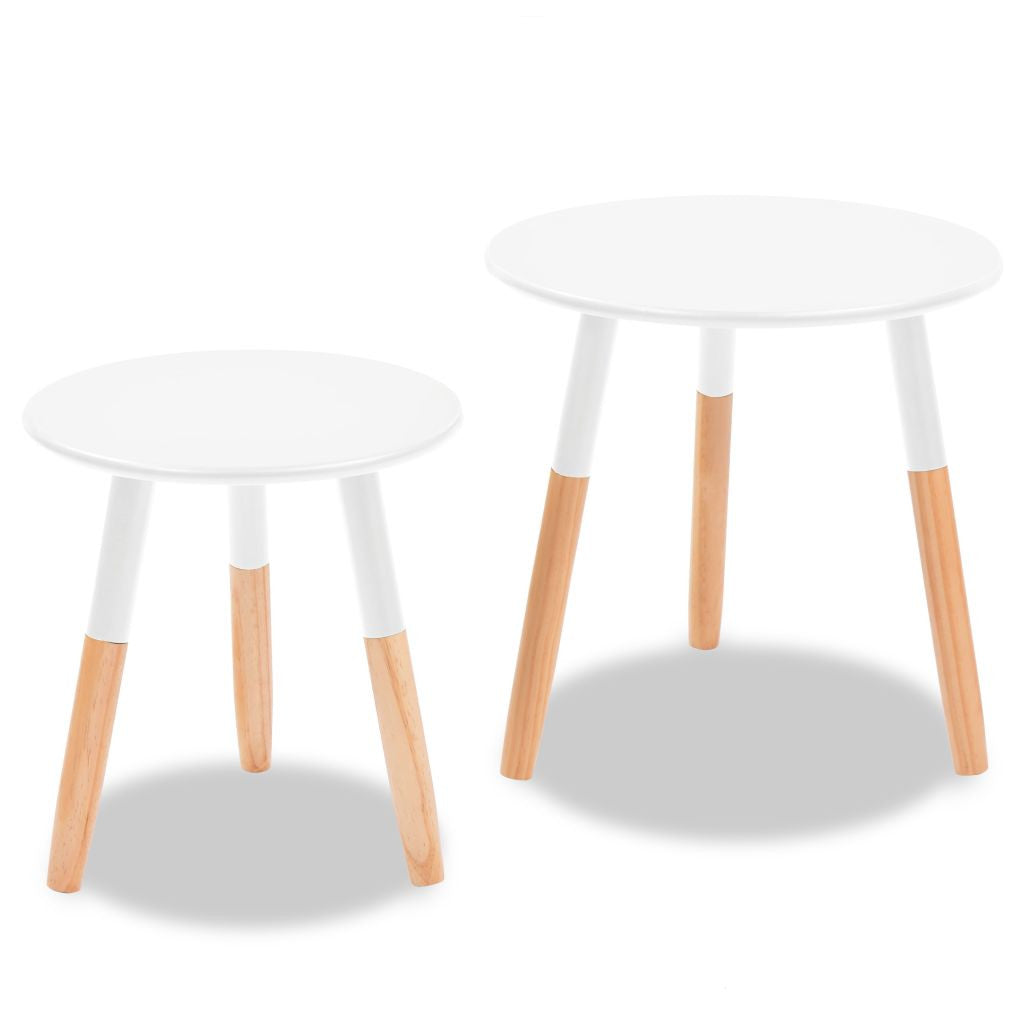 Nest of 2 White Coffee Tables