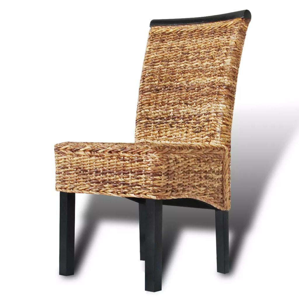 Set of 4 Abaca Brown Dining Chairs