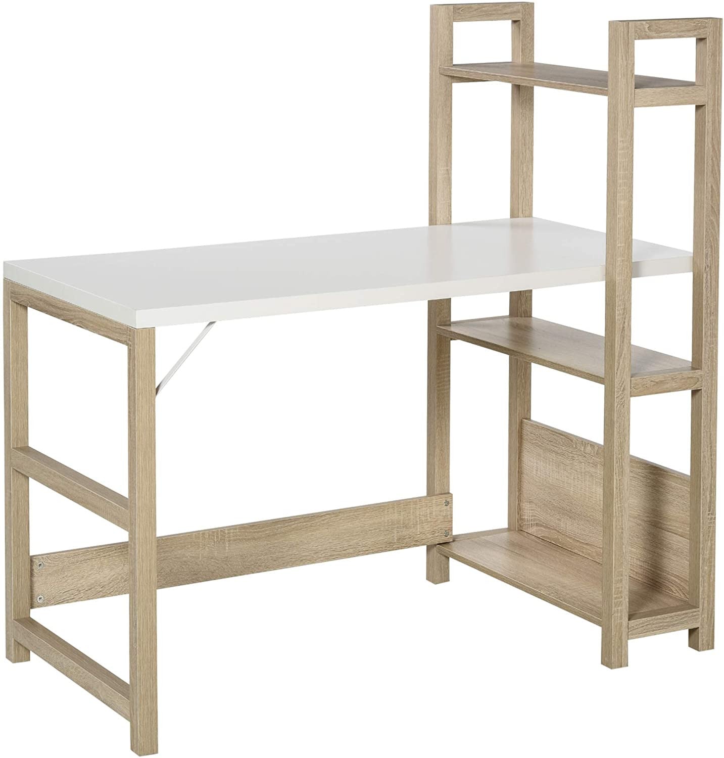 Scandi Computer Desk with shelves
