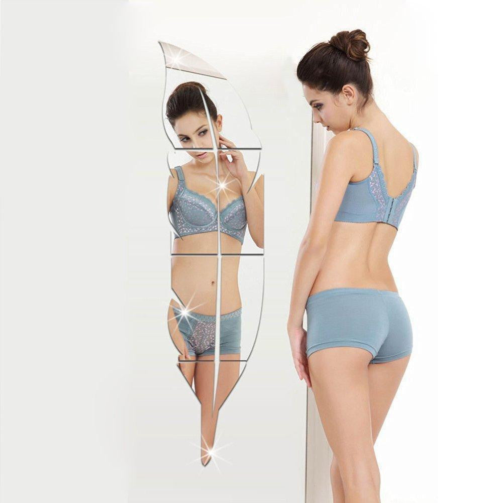 Feather Mirror Wall Stickers