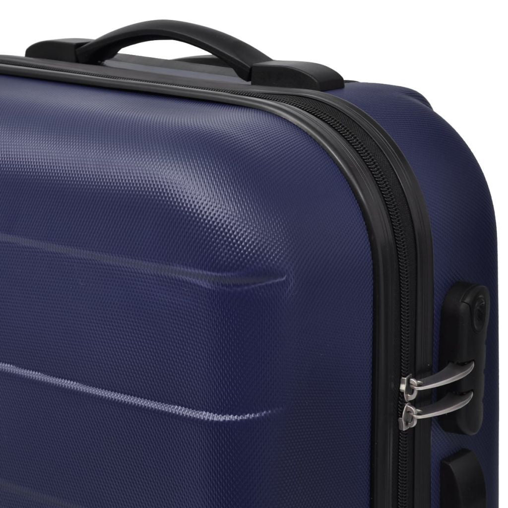 Blue Three Piece Hardcase Trolley Set