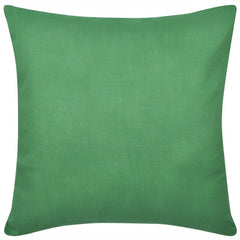 4 Green Cotton Cushion Covers 40 x 40 cm