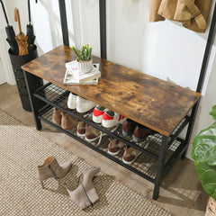 Industrial Rustic Coat Stand & Grid Wall