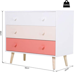 Three Drawer Pink Chest