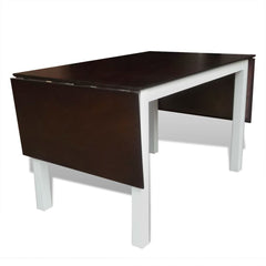 Solid Wooden Brown & White Extending Dining Table - 195 cm