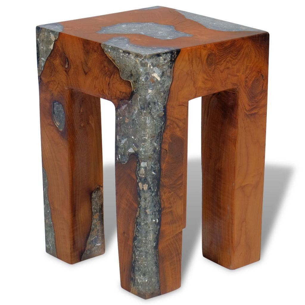 Teak Resin Stool - 30x30x40 cm
